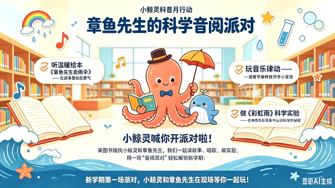 活动预告丨小鲸灵科普月行动——章鱼先生的科学音阅派对